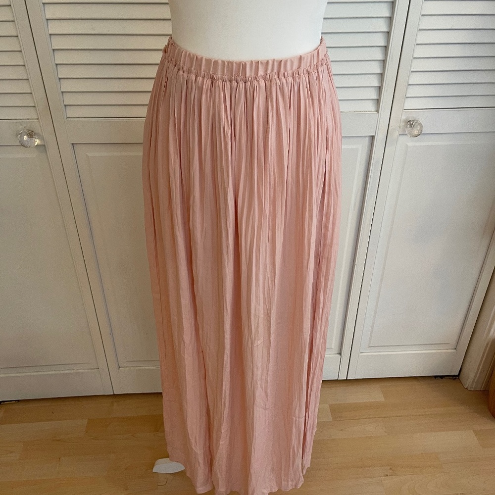 Blush pink maxi skirt